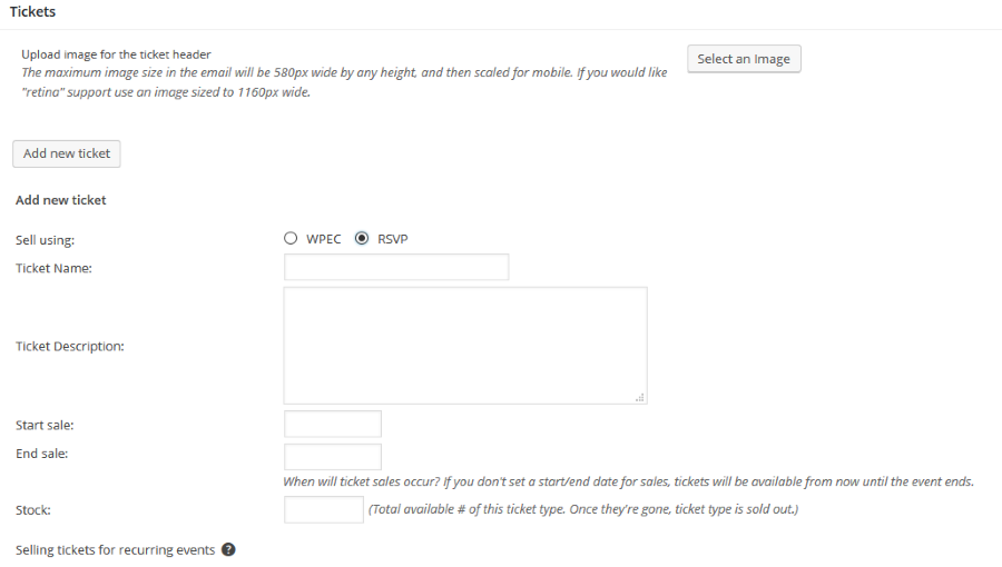 Tribe rsvp settings