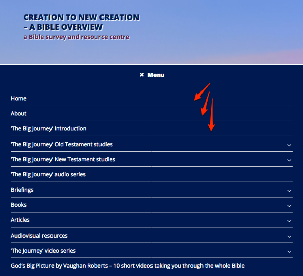 Creation to New Creation a Bible Overview a Bible survey and resource centre