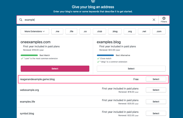 Create a site WordPress com