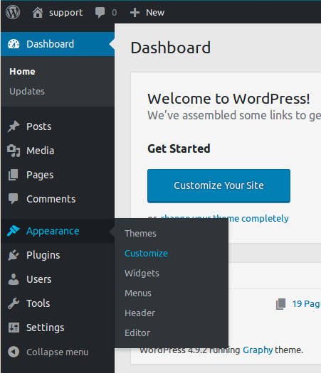 Dashboard appearance customize