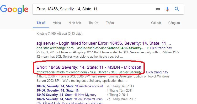 Lỗi authentication sql server 2012 bằng windows