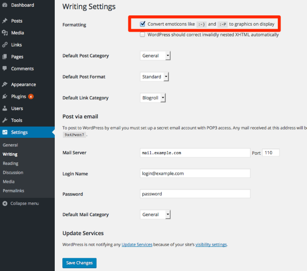 Writing Settings Sela 1 0 10 by Automattic WordPress