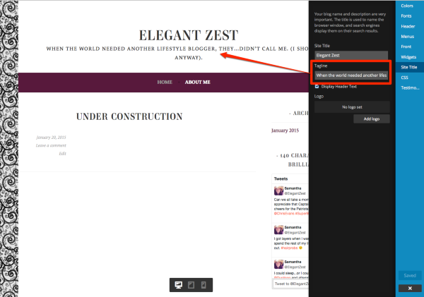 Customize Sela WordPress