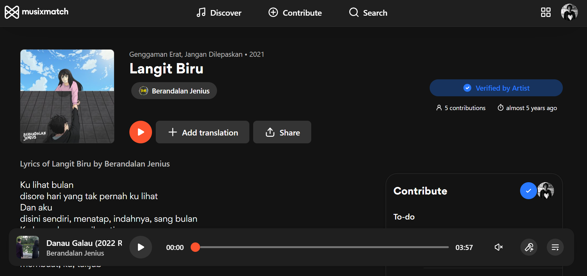 Berandalan Jenius Lyrics Dist & Sync