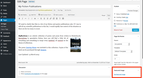 Edit Page Judy L Mohr Writer Freelance Editor WordPress