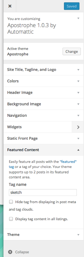 Customize Apostrophe 1 0 3 by Automattic tagline