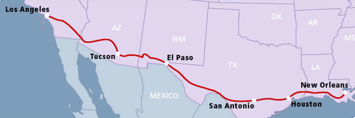 Sunset Limited Route Map - World Map