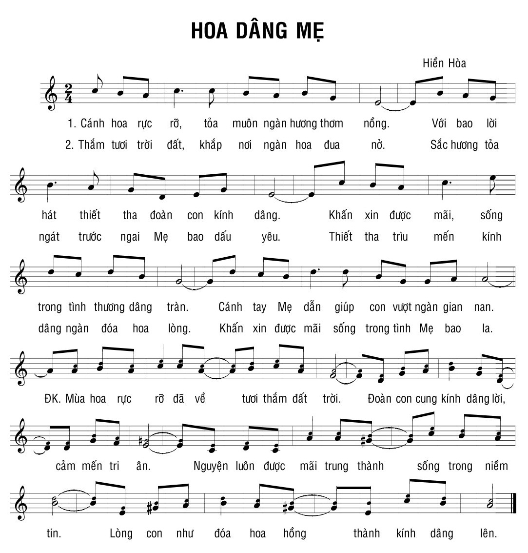 Hoa Dâng Mẹ – Hiền Hòa. – Nguyên Thoại