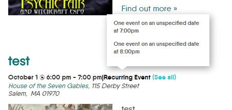 Events calendar not showing