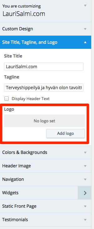 Customize LauriSalmi com Terveyshippeilya ja hyva n olon tavoittelua