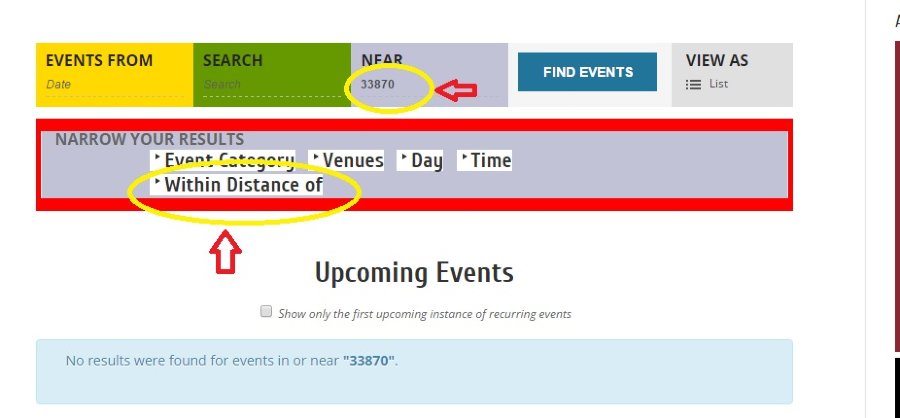 FILTER BAR DISTANCE SHOWING AFTER ZIP