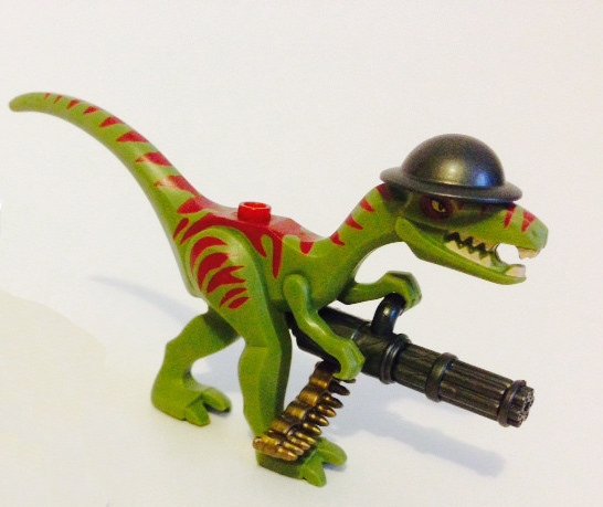 Dinosaur with a minigun