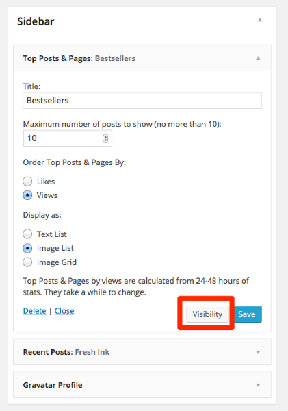 Widgets Pied Type test blog WordPress