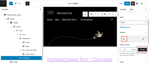 Editor beta Self hosted Test WordPress