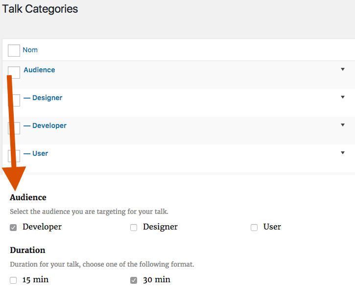 Hierarchical categories