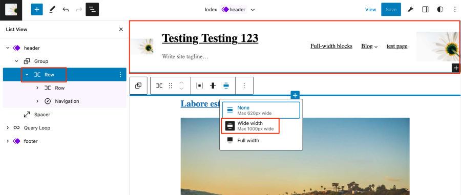 Index Template Editor Testing Testing 123 WordPress