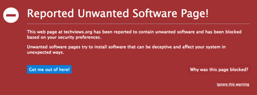 Reported Unwanted Software Page