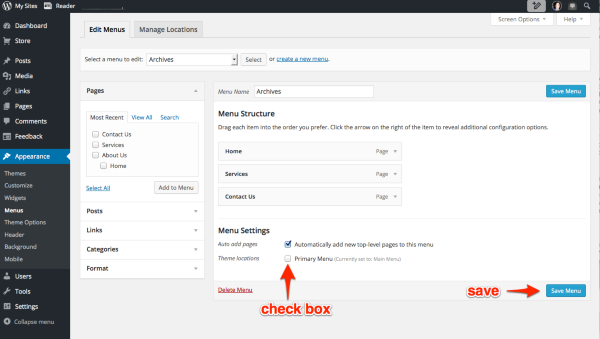 Menus Rich Designs Inc WordPress