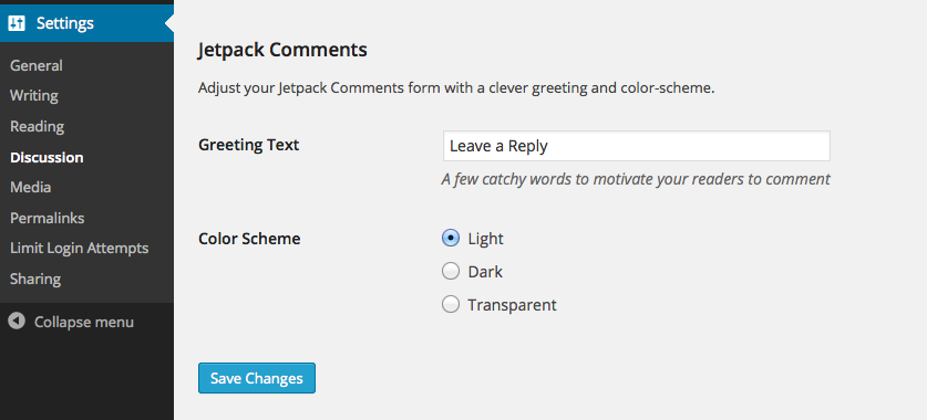Discussion Settings WP Engine Test Site WordPress