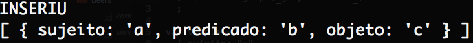 log do objeto inserido