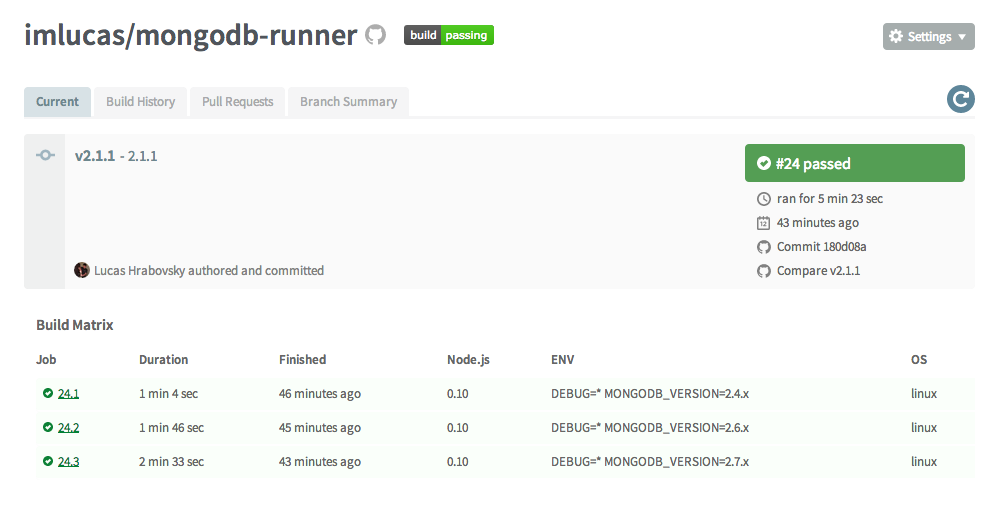 mongodb matrix build