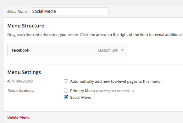 Menus Mallorkids WordPress