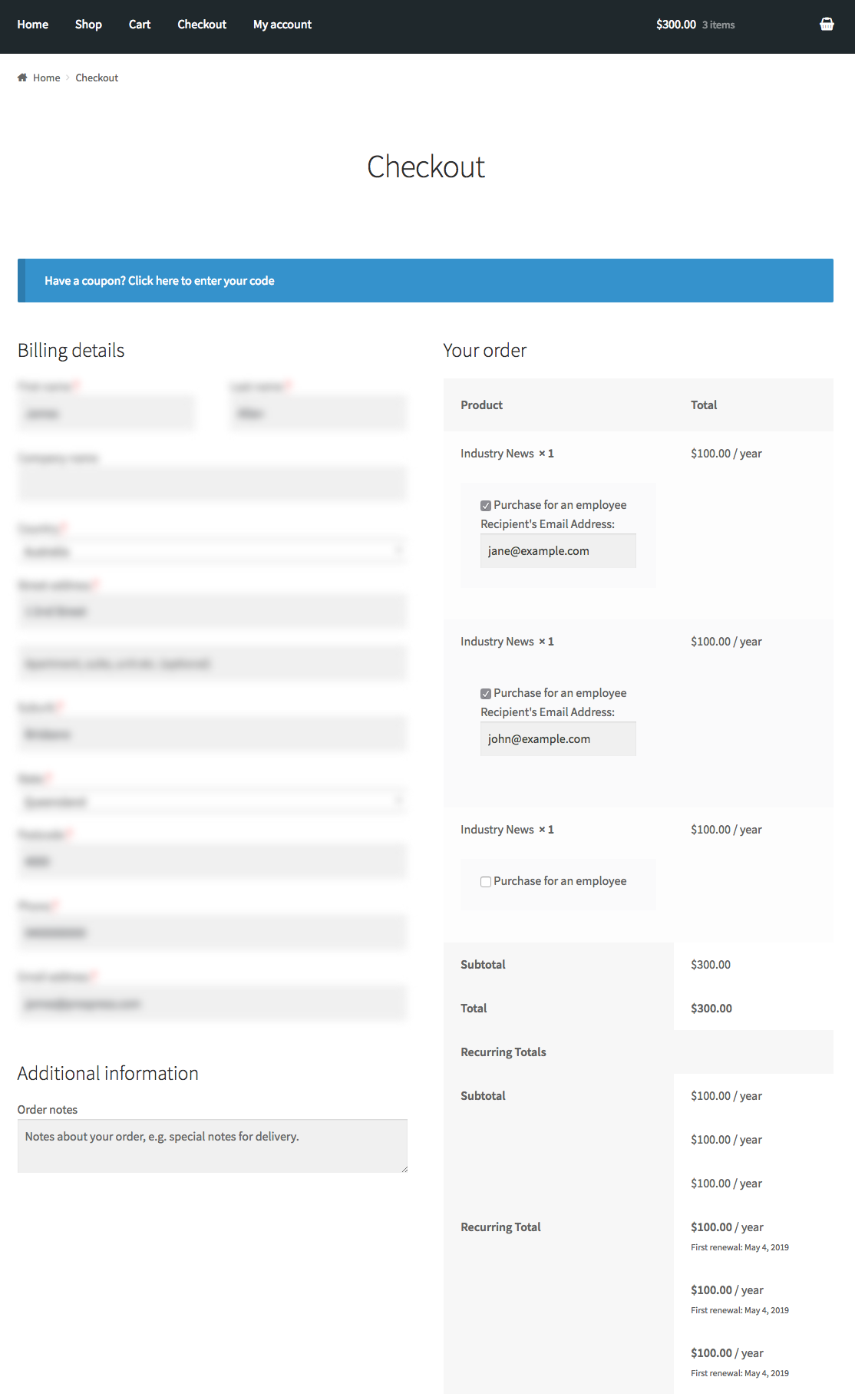 Subscriptions Use Case Corporate Purchasing Documentation WooCommerce Subscriptions Use Case Corporate Purchasing Documentation WooCommerce