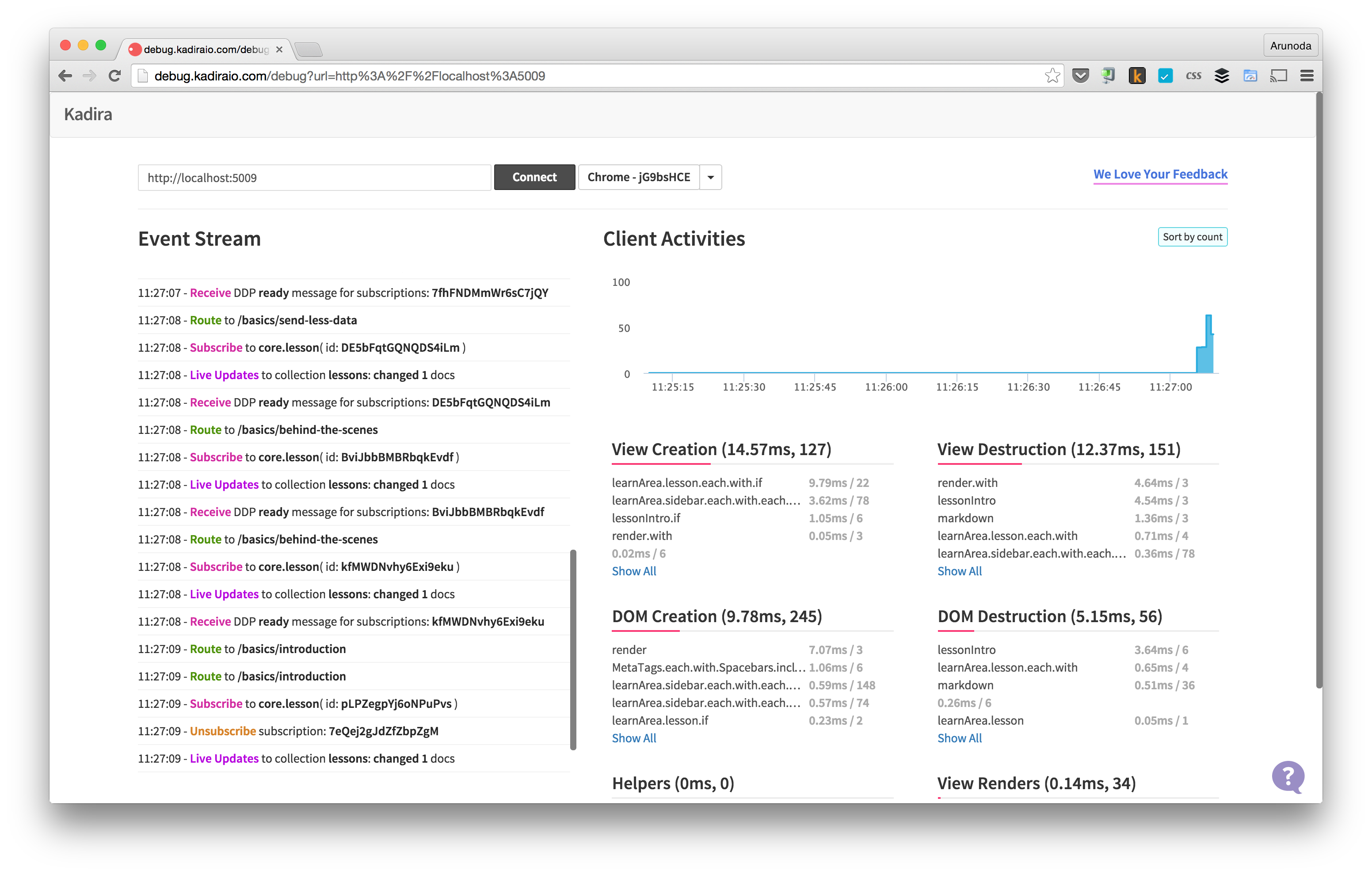 Kadira Debug Overview