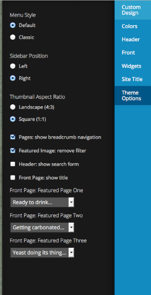 Customize Edin WordPress 1
