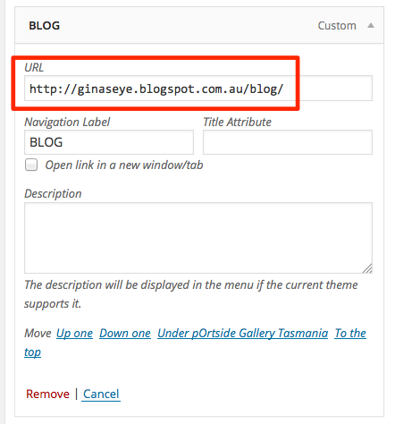 Menus fynearts WordPress