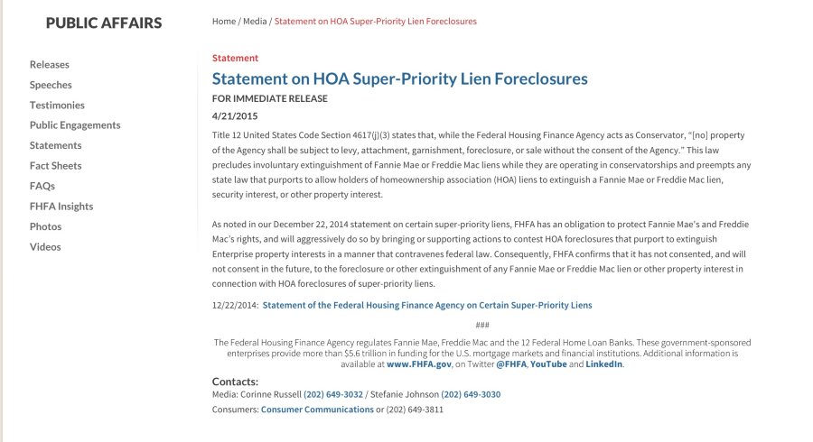 What are some examples of HOA superlien states?