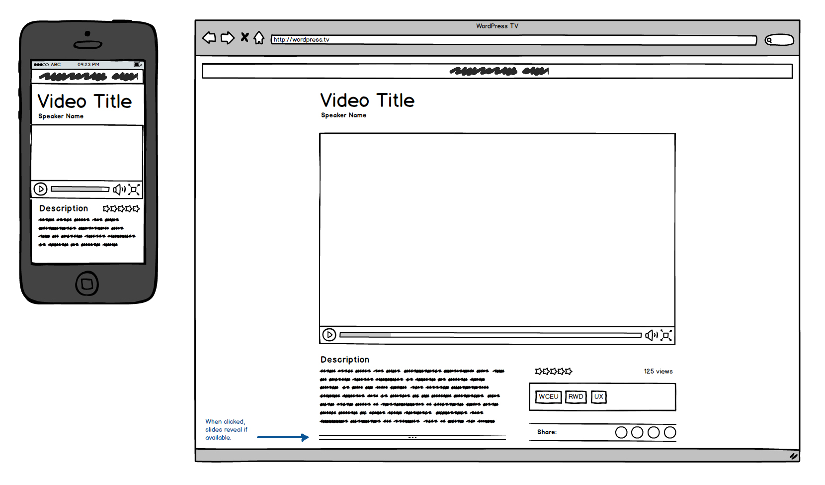 In-browser mockup for WPTV Redux