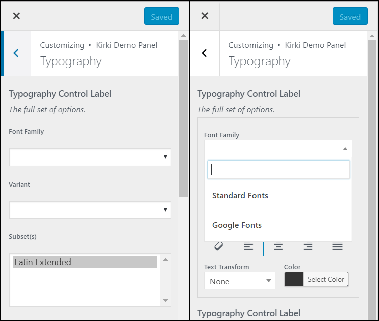 Typography control issue 