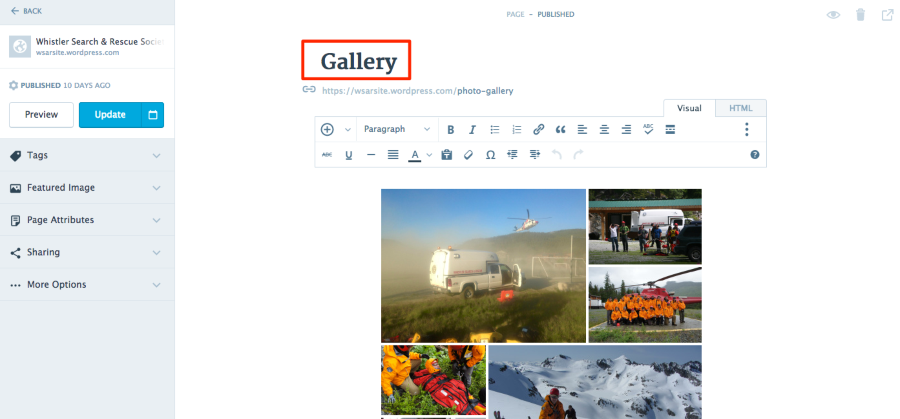 Edit Page Whistler Search Rescue Society WordPress com