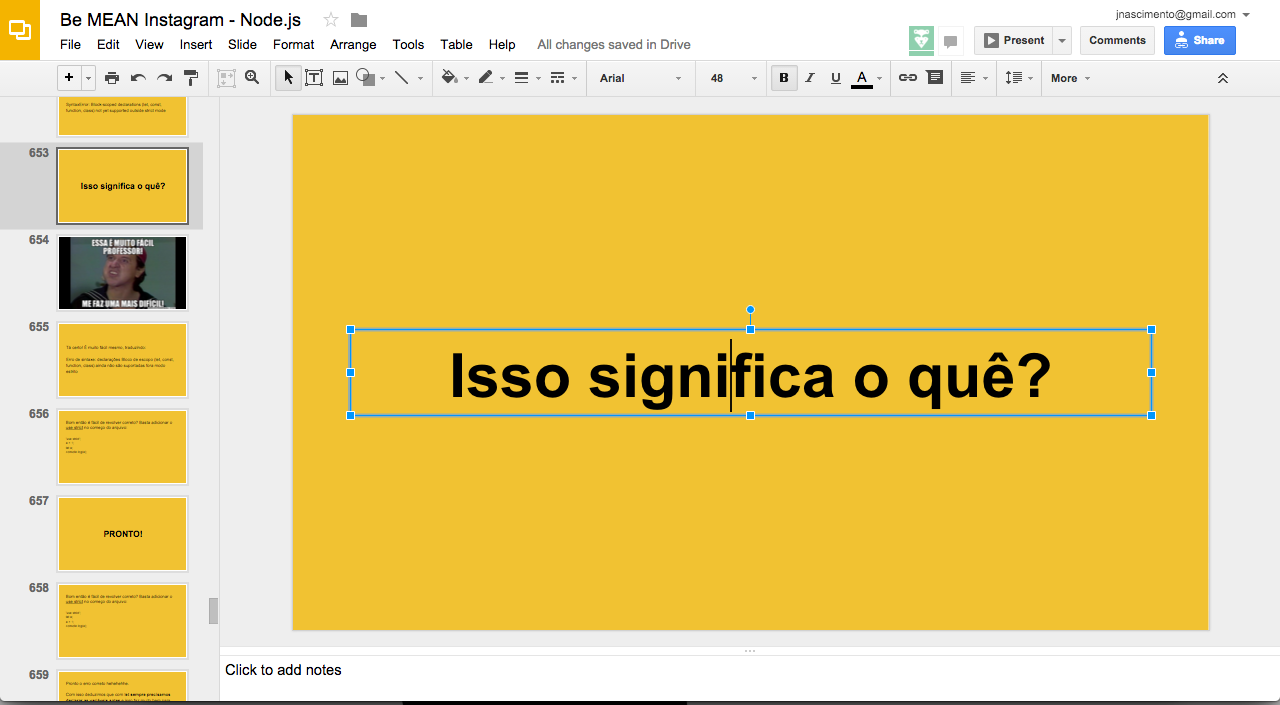 Sub-título no SLIDE