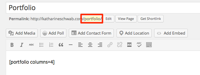 Edit Page Katharine Schwab WordPress