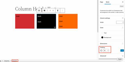 Edit Page Column Height Test Self hosted Test WordPress and Slack andromeda A8C