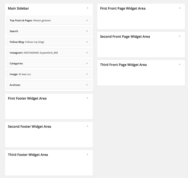 Widgets Het tevreden leven van een student WordPress