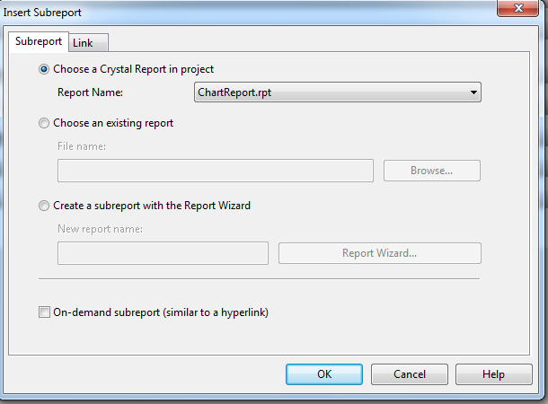 crystal report 10 subreport header not showing