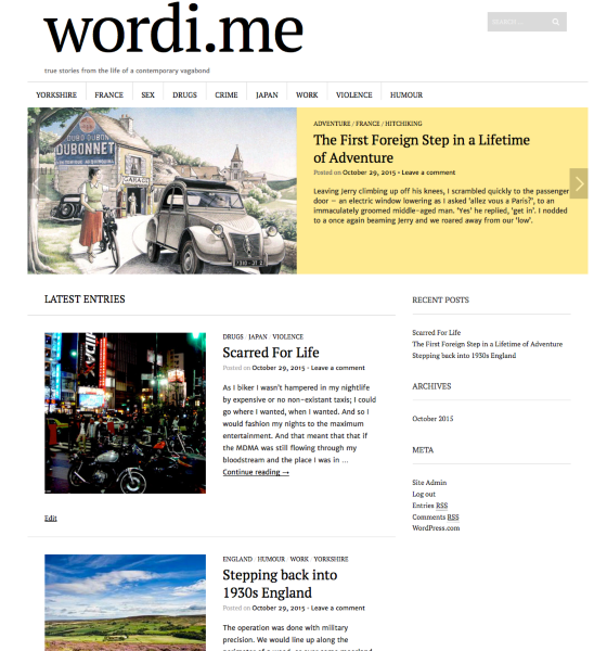 Wordi me true stories from the life of a contemporary vagabond 1