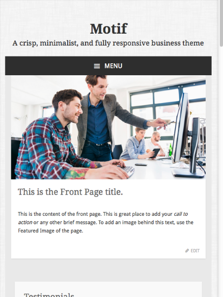 Motif A crisp minimalist and fully responsive business theme