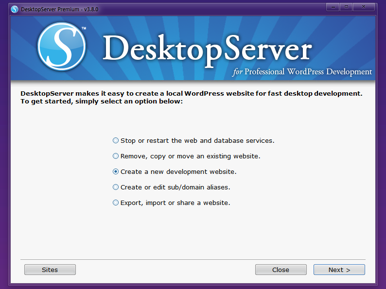 screenshot of DesktopServer