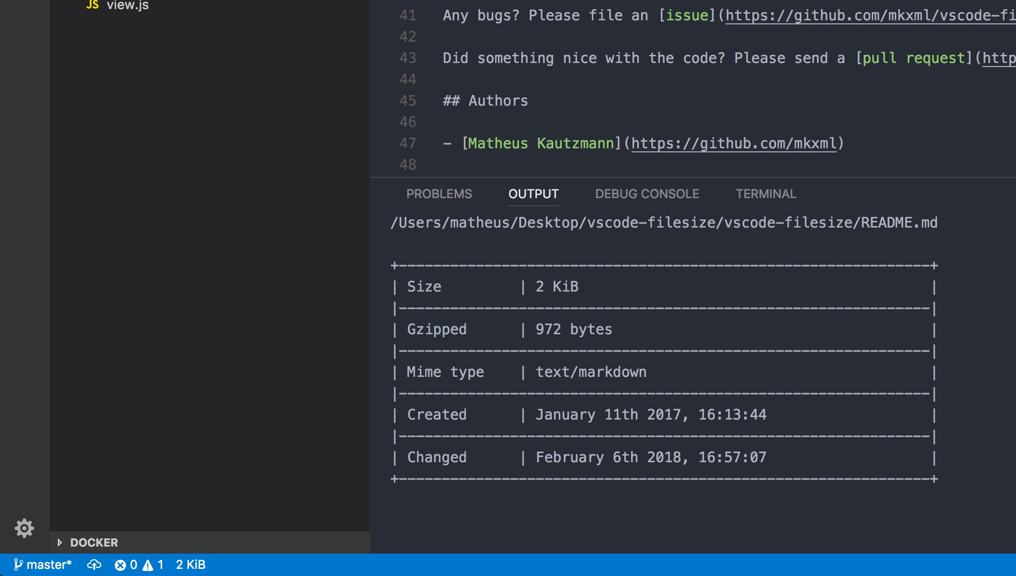 Filesize Visual Studio Marketplace