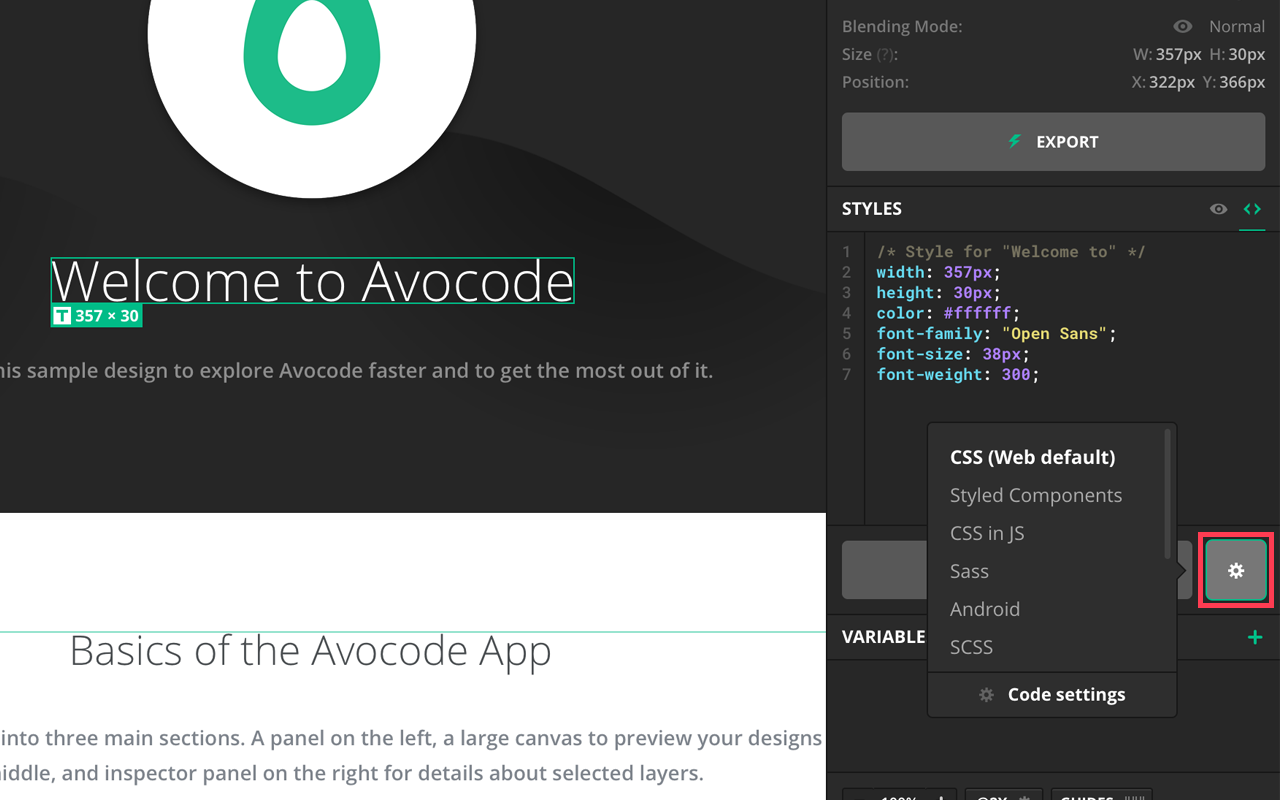 Avocode templates