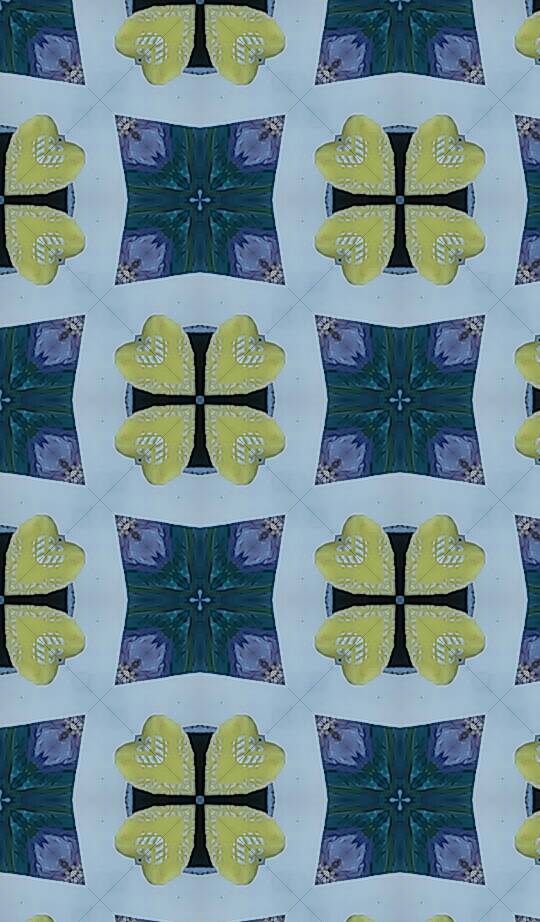 Yellow Patterned Hearts Abstract
